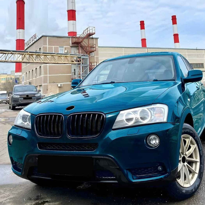 Car Craft Compatible With Bmw X3 F25 2011-2013 Front Bumper Show Gril Glossy Black Dual Line