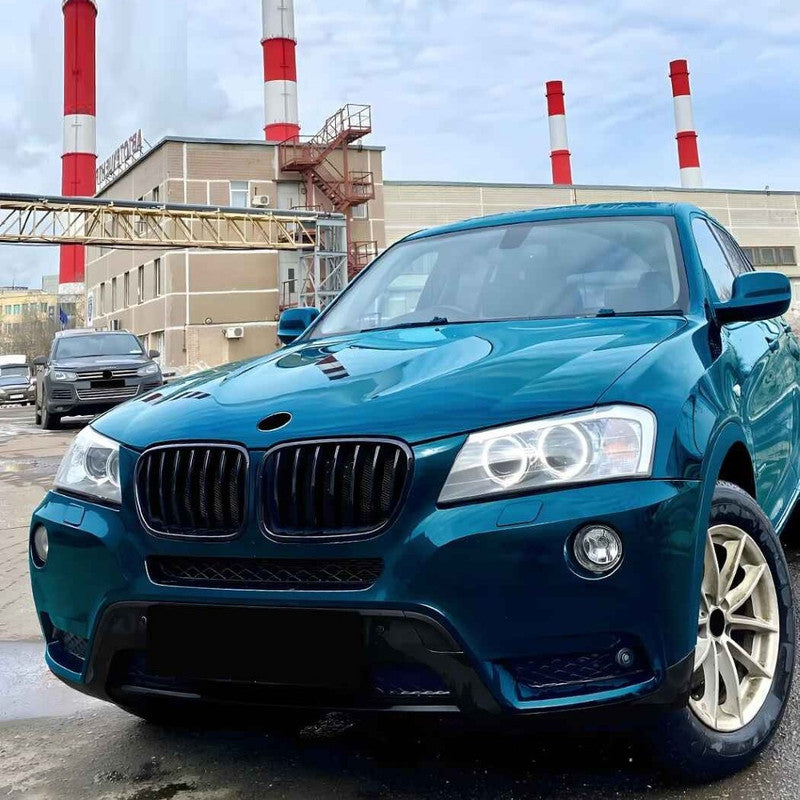 Car Craft Compatible With Bmw X3 F25 2011-2013 Front Bumper Show Gril Glossy Black Single Line