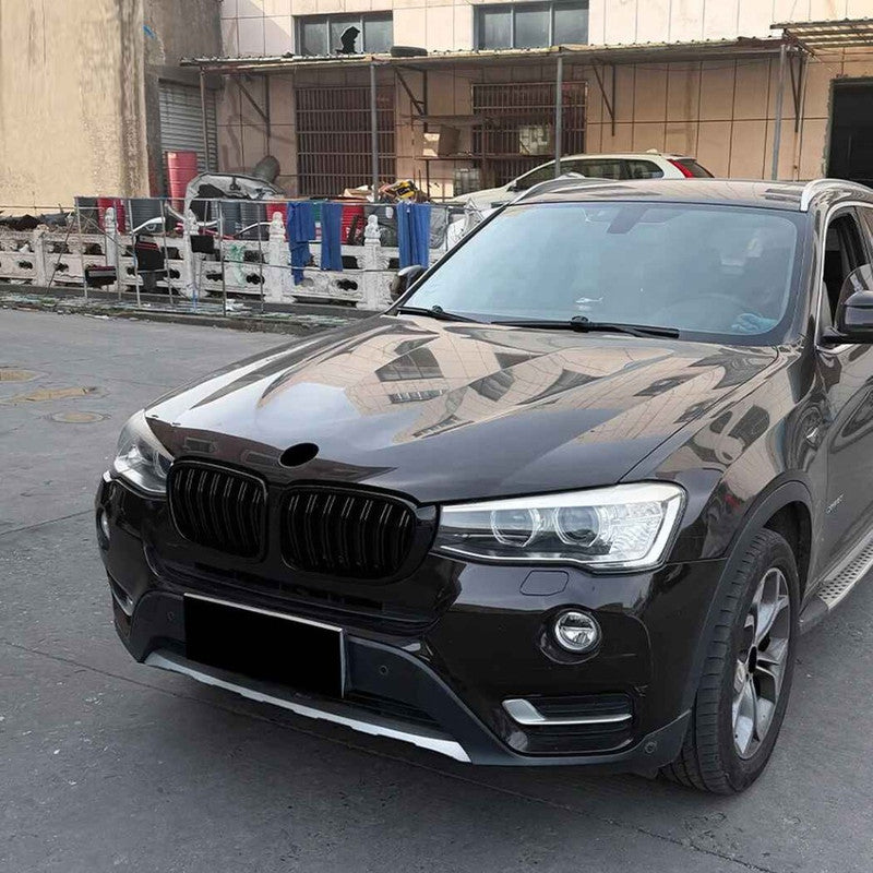 Car Craft Compatible With Bmw X3 F25 Lci 2014-2017 Front Bumper Show Gril Glossy Black Single Line