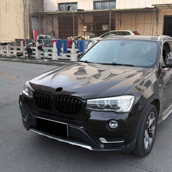 Car Craft Compatible With Bmw X3 F25 Lci 2014-2017 Front Bumper Show Gril Glossy Black Single Line
