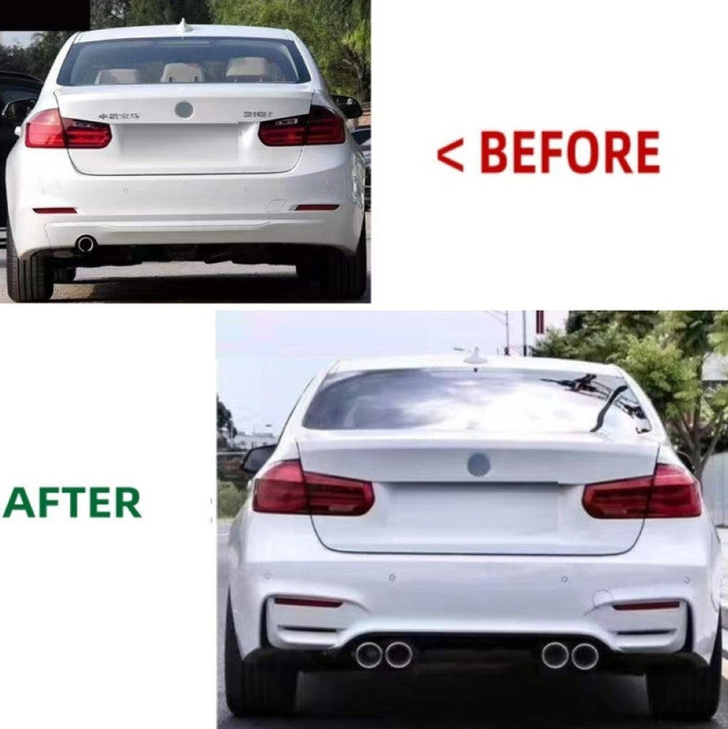Car Craft Compatible With Bmw 3 Series F30 2012-2018 Upgrade Convert To F80 M3 M4 Bodykit Front Rear Bumper Side Short Skirts Splitter Diffufser Set F30/35-024