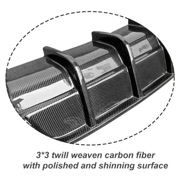 Car Craft Compatible With Bmw 3 Series F30 F80 2012-2018 M3 M4 Rear After Bumper Lip Splitter Skirts Diffuser Real Carbon Fiber - CAR CRAFT INDIA
