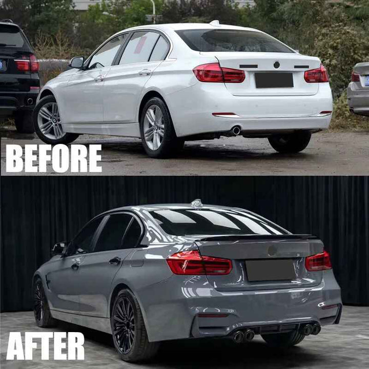 Car Craft Compatible With Bmw 3 Series F30 2012-2018 Rear Bumper After Rear Lip Diffuser F80 M3 Style - CAR CRAFT INDIA