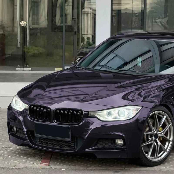 Car Craft Compatible With Bmw 3 Series F30 F80 2012-2018 M3 M4 Front Bumper Show Mesh Grill Dual Line Bar Zst-1329 Dual Glossy Black - CAR CRAFT INDIA