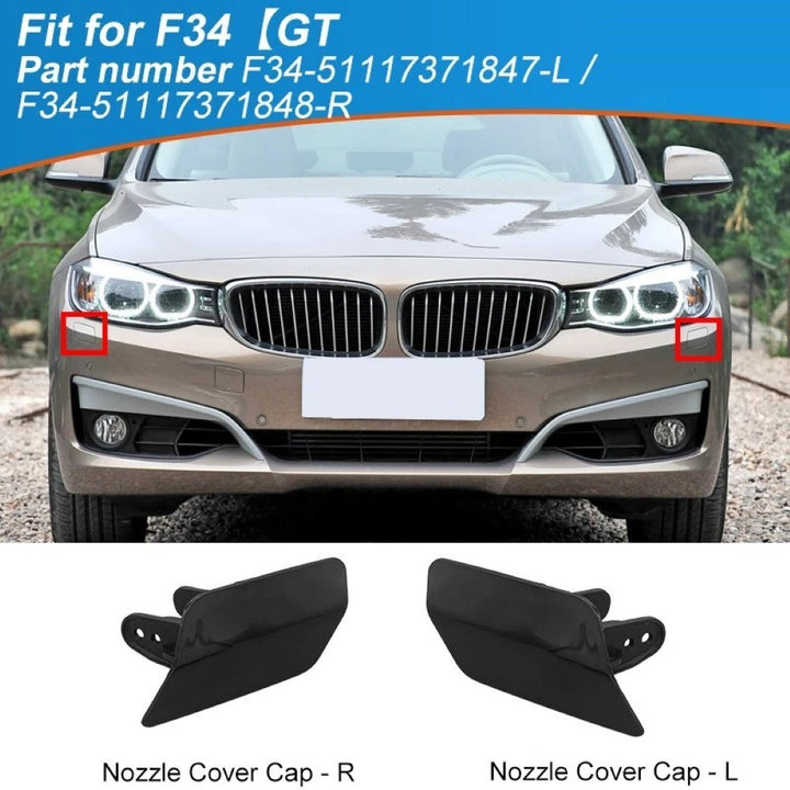 Car Craft Compatible With Bmw 3 Series Gt F34 2012-2019 Front Bumper Headlight Washer Spray Nozzle Cover 51117371847 Left CC-7935