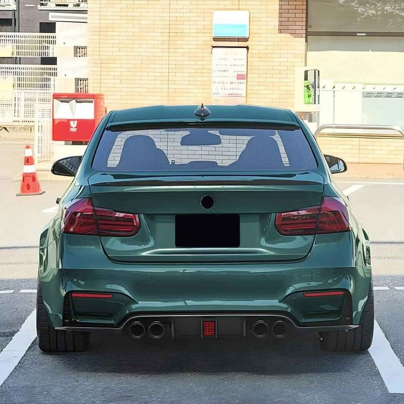 Car Craft Compatible With Bmw M3 M4 F80 F81 F82 F83 2014-2019 Rear Bumper After Lip Diffuser Trim Skirt F1 Style Led Zst-1302 Gb Led Glossy Black