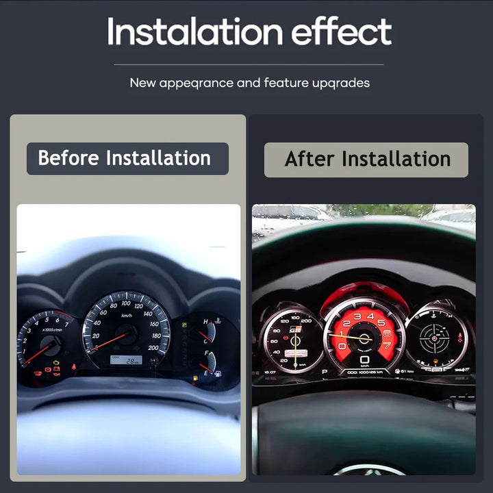 Car Craft Compatible With Toyota Hilux Fortuner 2005-2015 Lcd Digital Cluster Dashboard Panel Speedometer Screen Virtual Instrument Cluster Android Meter Player
