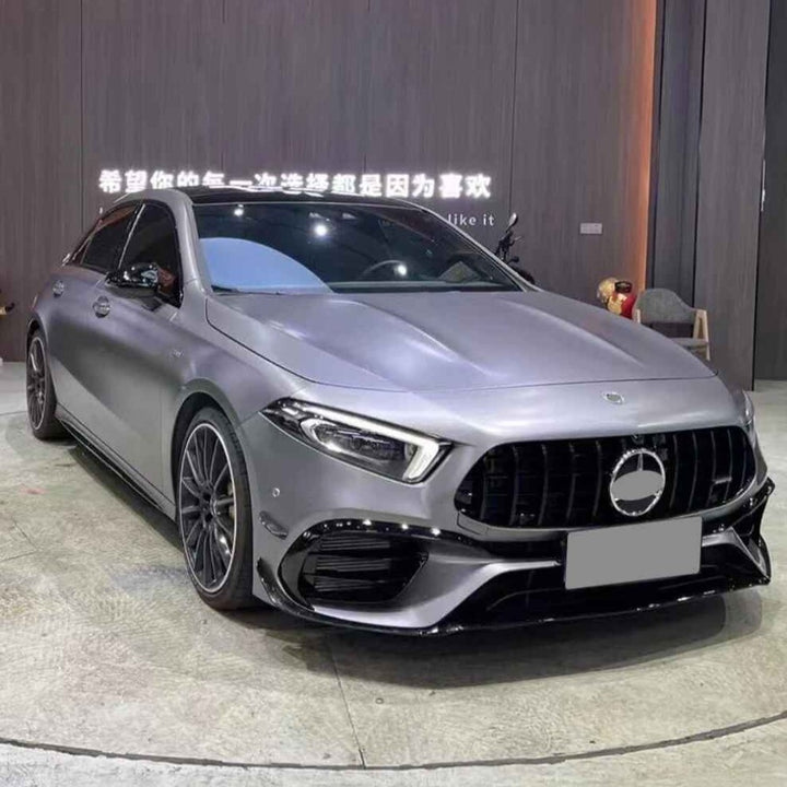 Car Craft Compatible With Mercedes Benz A Class W177 2018-2023 Upgrade Convert Upgrade to Amg45 Front Bumper Bodykit Skirst Lips Splitter A45 Style Zst W177-003 GC