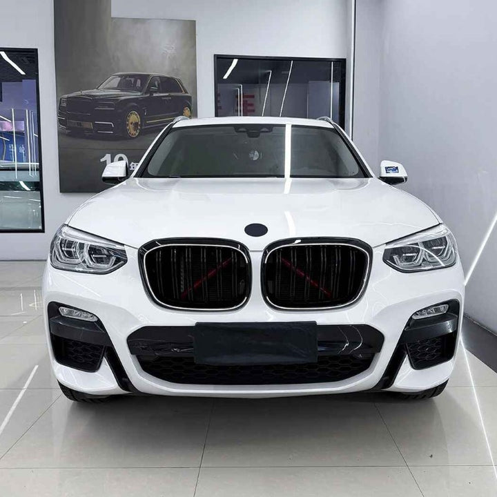 Car Craft Compatible With Bmw X3 G01 X4 G02 Pre-facelift 2018-2022 Front Bumper Illuminated Led Light Show Mesh Grill Single Line Bar Zst-1461 Single Led Glossy Black - CAR CRAFT INDIA