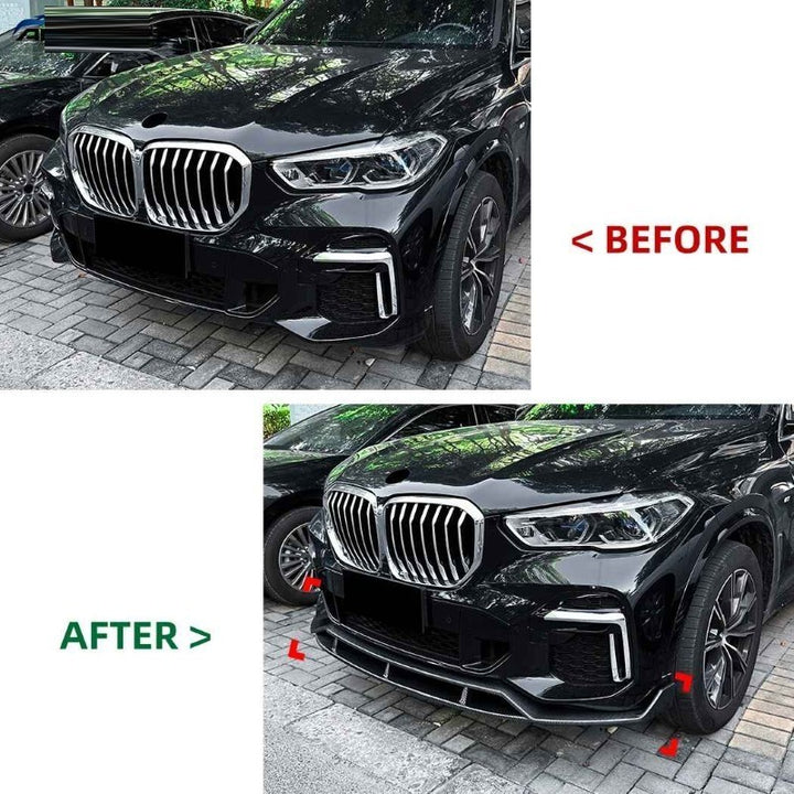 Car Craft Compatible With Bmw X5 G05 2019-2022 M Sport Front Bumper Lip Splitter Skirts Zst-1301 Cf Carbon Fiber Look - CAR CRAFT INDIA