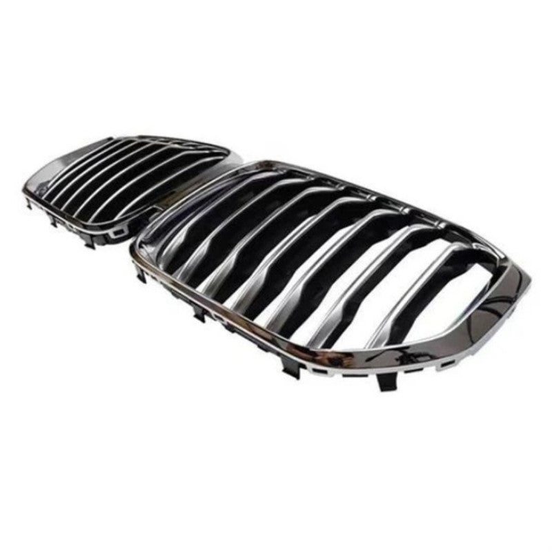 Car Craft Compatible With Bmw X5 G05 2019-2022 M Sport Mt M Tech Front Bumper Show Grill Single Silver Chrome Gc G05 G18 001