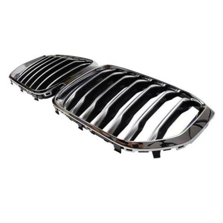Car Craft Compatible With Bmw X5 G05 2019-2022 M Sport Mt M Tech Front Bumper Show Grill Single Silver Chrome Gc G05 G18 001
