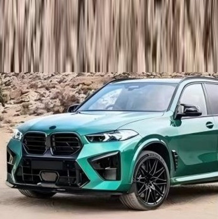 Car Craft Compatible With Bmw X5 G05 Lci 2023-2026 X5m Upgrade Convert To M Sport M Performance X5m Black Samurai Aero Kit Bodykit Body Kit Side Skirt Splitter Front Lip Diffuser Gc F95 002