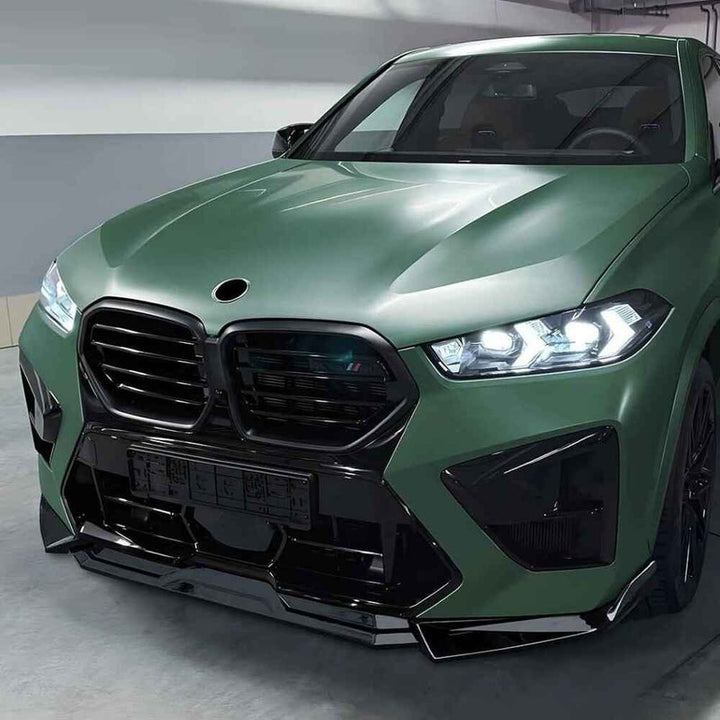 Car Craft Compatible With Bmw X5 X5m F95 X6 F96 G05 G06 Lci M Sport 2024+ Bumper Front Lip Splitter Skirt Trim Zst-1373 Gb Glossy Black