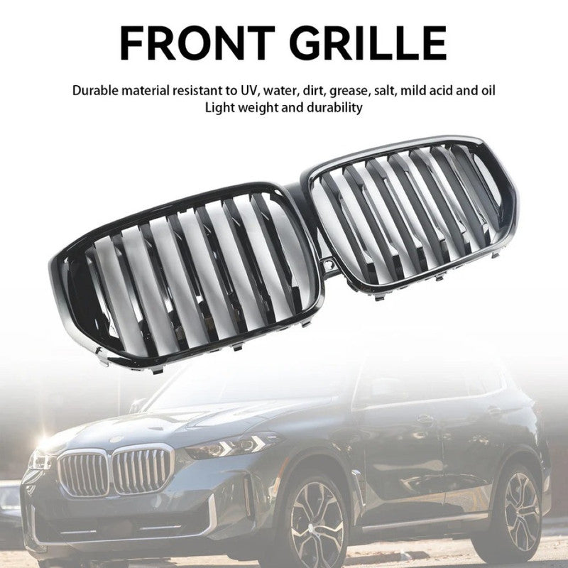 Car Craft Compatible With Bmw X5 G05 Lci 2023-2026 M Sport Mt M Tech Front Bumper Show Grill Single Silver Chrome Gc G05 G18 003