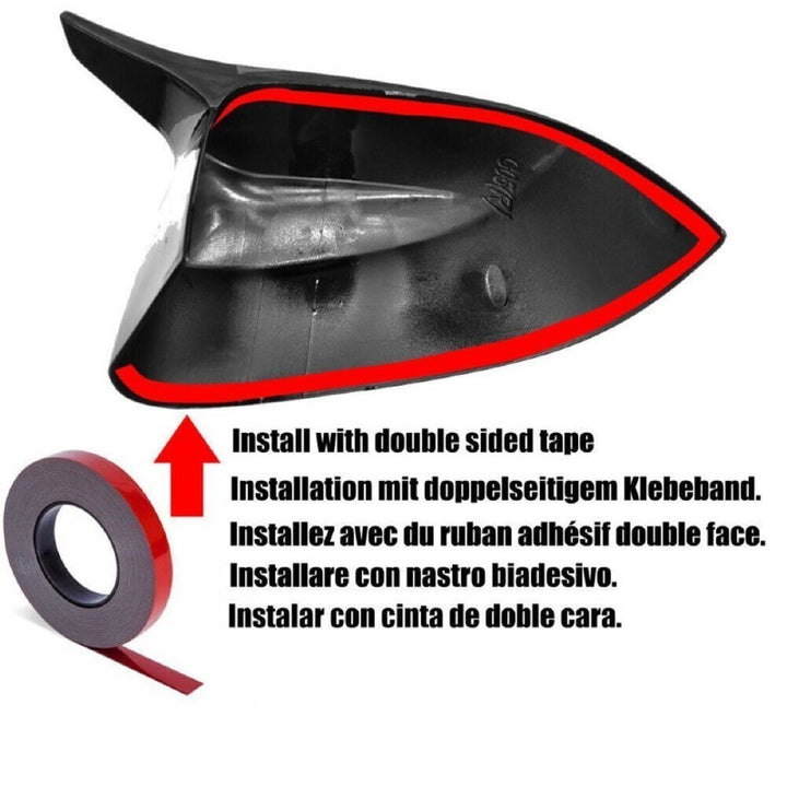 Car Craft Compatible With Honda Civic 2016-2021 Side Rear View Case Wing Cap Shell Housing Mirror Covers 3m Tape Pasting Style Factroy Style Carbon Fiber Look