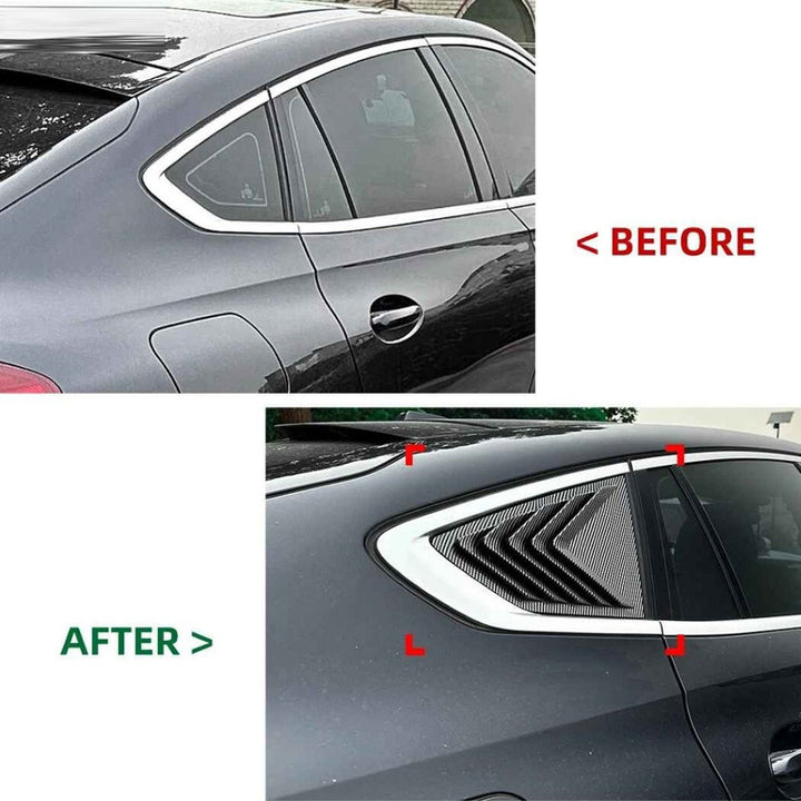 Car Craft Compatible With Bmw X6 G06 2019-2024 Car Rear Window Louvers Sticker Triangle Window Shade Shutter Side Vent Spoiler Zst-1210 Gb Glossy Black