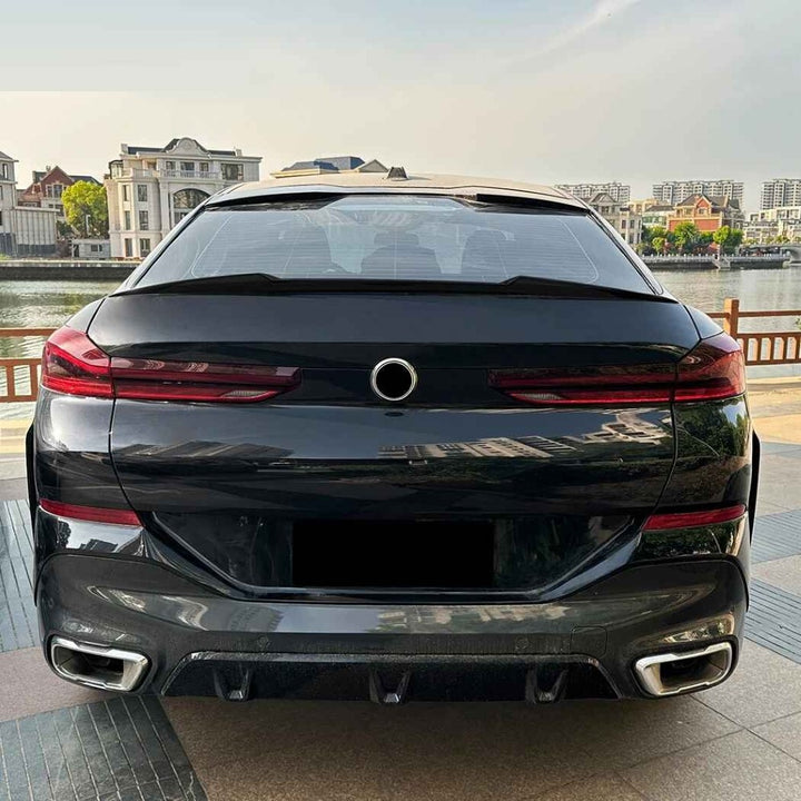 Car Craft Compatible With Bmw X6 G06 2019+ Trunk Wing Lip Boot Rear Spoiler M4 Style Glossy Black AR-BMW-075 ZST-1051 CC-2414