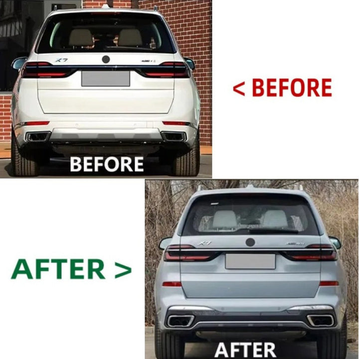 Car Craft Compatible With Bmw X7 G07 Lci 2023+ Front Rear Bumper Upgrade Convert To M Sport M Performance M Tech Mt Bodykit Body Kit Bumper Side Skirt Rear After Lip Diffuser Exhasut Pipe Tips Gc G07 010