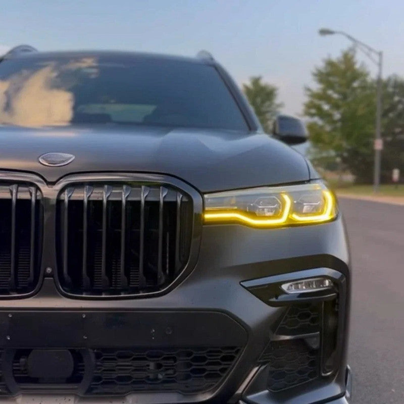 Car Craft Compatible With Bmw X7 G07 2019-2022 Headlight Led Module Daytime Drl Angel Eye Running Light Led Board Csl Chip Lemon Yellow