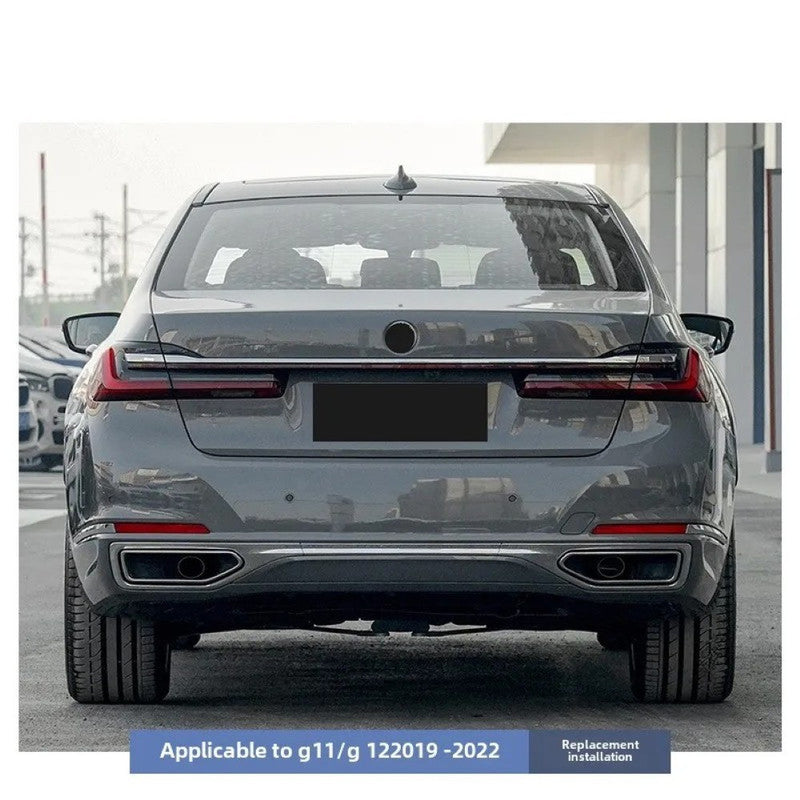 Car Craft Compatible With Bmw 7 Series G12 2019-2022 Rear Bumper Upgrade Convert To M Sport Classic Style Bodykit Body Kit Bumper Exhaust Pipe Tip Diffuser After Rear Lip Gc G11 12 010