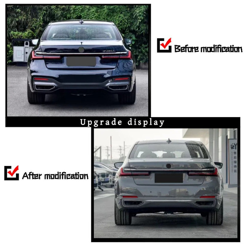 Car Craft Compatible With Bmw 7 Series G12 2019-2022 Front Rear Bumper Upgrade Convert To M Sport M7 Classic Bodykit Body Kit Bumper Side Skirt Rear After Lip Diffuser Exhasut Pipe Tips Gc G11 12 017