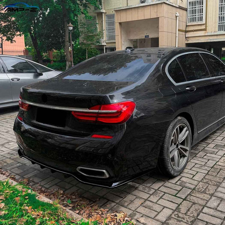 Car Craft Compatible With Bmw 7 Series G11 G12 Pre-facelift M Sport 2015-2018 Rear Bumper After Lip Diffuser Trim Skirt Zst-1549 Cf Carbon Fiber Look