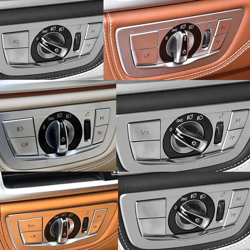 Car Craft Compatible With Bmw 7 Series G11 G12 2016-2022 Car Headlamp Headlight Rotary Switch Knob Cover Fog Lamp Light Parking Night Vision Button Cover Switch 61319472970 Model D