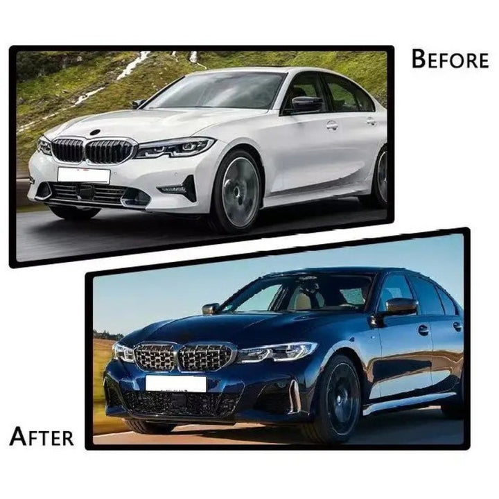 Car Craft Compatible With Bmw 3 Series G20 2019-2022 M340d M340i 330 340 Upgrade Facelift Convert To M Performance M Sport M Tech M-tech Bodykit Bumper Body Kit Front Bumper Assembly Gc G20/28-004