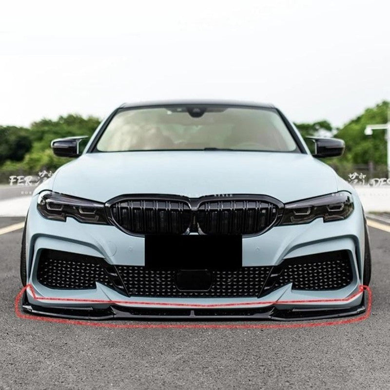 Car Craft Compatible With Bmw 3 Series G20 G28 2019-2022 M Sport M Performance M3cs Front Bumper Lip Splitter Skirt Trim Glossy Black Gc G20/28-021/022