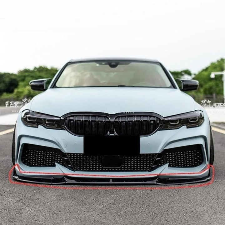 Car Craft Compatible With Bmw 3 Series G20 G28 2019-2022 M Sport M Performance M3cs Front Bumper Lip Splitter Skirt Trim Glossy Black Gc G20/28-021/022