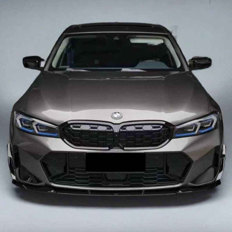 Car Craft Compatible With Bmw 3 Series G20 G28 Lci 2023-2026 M Sport M340i Front Bumper Lip Splitter Skirts Trim Canards Air Knife V Ten Vten Style - CAR CRAFT INDIA