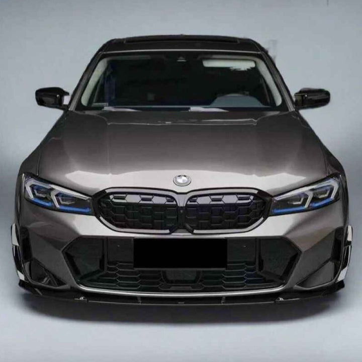Car Craft Compatible With Bmw 3 Series G20 G28 Lci 2023-2026 M Sport M340i Front Bumper Lip Splitter Skirts Trim Canards Air Knife V Ten Vten Style - CAR CRAFT INDIA