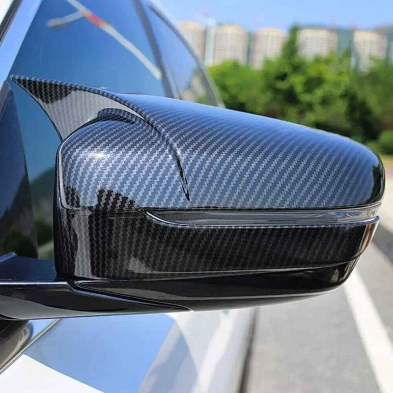 Car Craft Compatible With Bmw 3 4 5 7 8 Series G20 G28 G22 G11 G12 G30 G38 2018-2025 Side Rear View Case Wing Cap Shell Housing Mirror Covers 3m Tape Pasting Style Carbon Fiber Look CC-11553 - CAR CRAFT INDIA