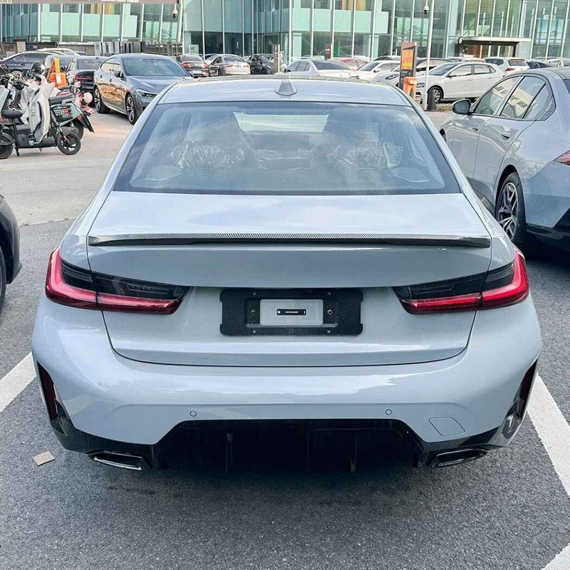 Car Craft Compatible With Bmw 3 Series G20 G28 2019-2025 Trunk Roof Wing Lip Boot Rear Mp M Sport M Performance Spoiler Zst-1193 Cf Carbon Fiber Look - CAR CRAFT INDIA
