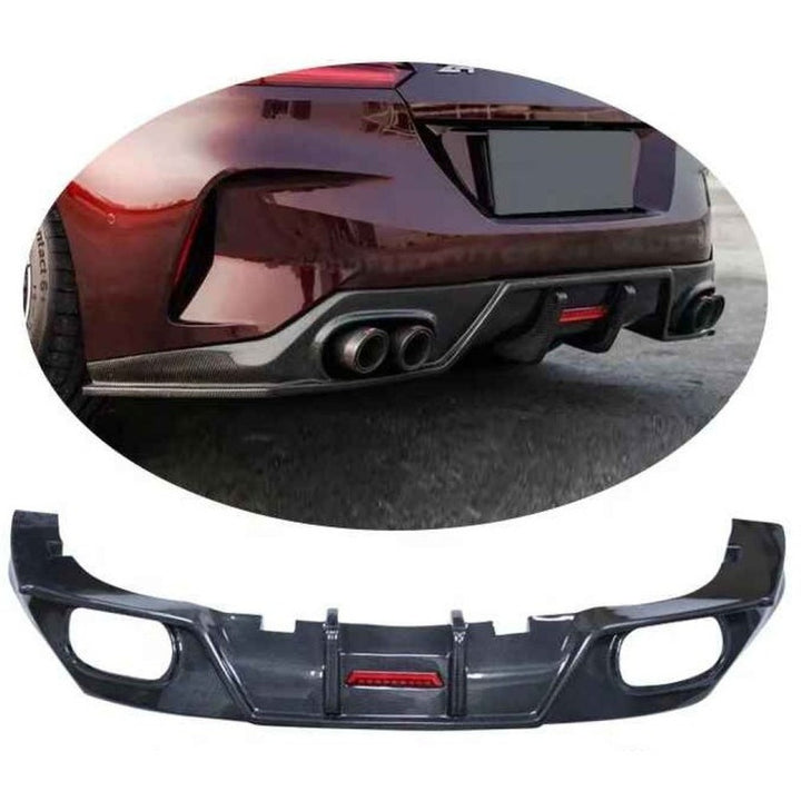 Car Craft Compatible With Bmw Z4 G29 2019-2025 Rear After Bumper Lip Splitter Skirts Trim Canard Diffuser With Light Real Carbon Fiber - CAR CRAFT INDIA