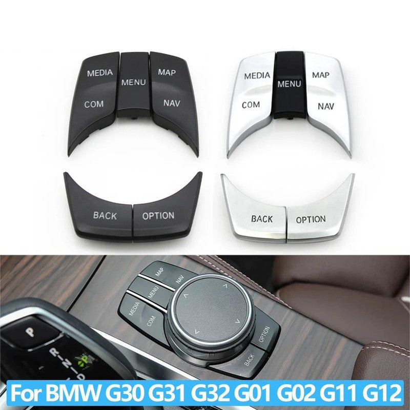 Car Craft Compatible With Bmw 5 Series G30 2017-2022 6 Series Gt G32 2017-2024 7 Series G11 G12 2016-2022 X3 X4 G01 G02 2016-2021 Central Console Cic Idrive Multimedia Control Button Cover Trim 65829459631-q5 Model A Black - CAR CRAFT INDIA