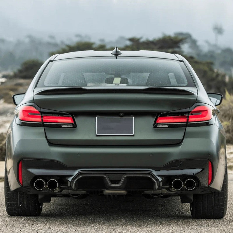 Car Craft Compatible With Bmw 5 Series G30 G38 F90 2018-2023 M Sport M5 Rear Bumper Lip Diffuser Skirt F1 M5 Style G30/38-042/043 Gloss Black