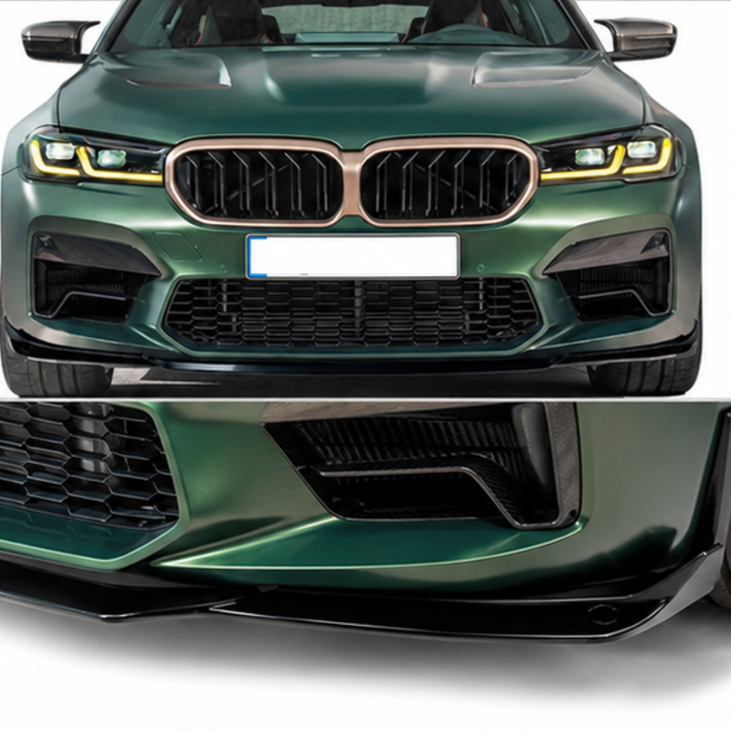 Car Craft Compatible With Bmw 5 Series G30 Lci 2021-2025 M5 Cs Front Bumper Lip Splitter Skirt Knife Bf-bm5s-089 Glossy Black