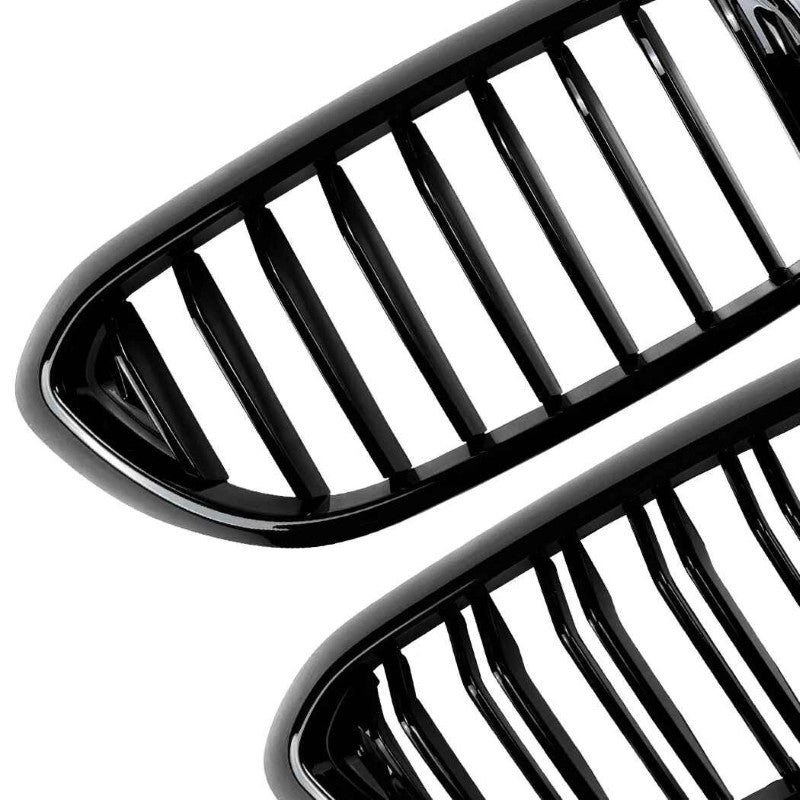 Car Craft Compatible With Bmw 5 Series G30 2017-2020 Front Bumper Show Mesh Grill Dual Line Bar Zst-1463 Dual Glossy Black - CAR CRAFT INDIA