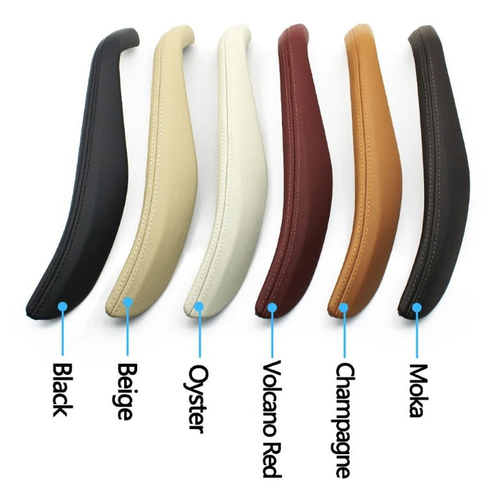 Car Craft Compatible With Bmw 5 Series G30 F90 2018-2024 Interior Door Pull Handle Leather Outer Cover 51419212635l Moka Left - CAR CRAFT INDIA