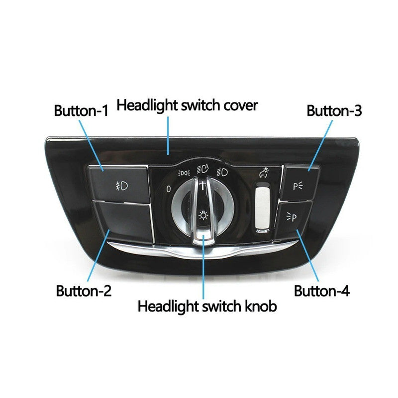 Car Craft Compatible With Bmw 5 Series G30 6 Series Gt G32 2017-2023 Car Headlamp Headlight Fog Lamp Light Upper Dipper Night Vision Rotary Switch Knob Button 1-1