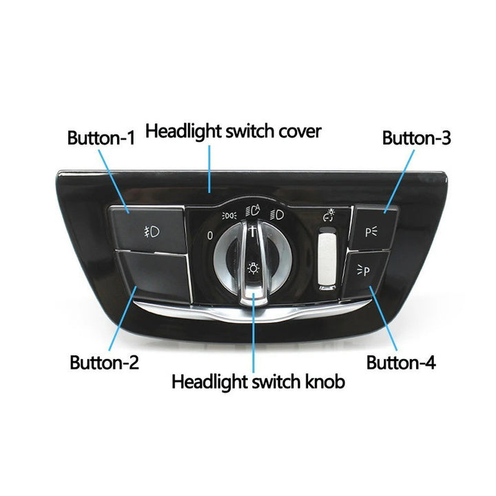 Car Craft Compatible With Bmw 5 Series G30 6 Series Gt G32 2017-2023 Car Headlamp Headlight Rotary Switch Knob Cover
