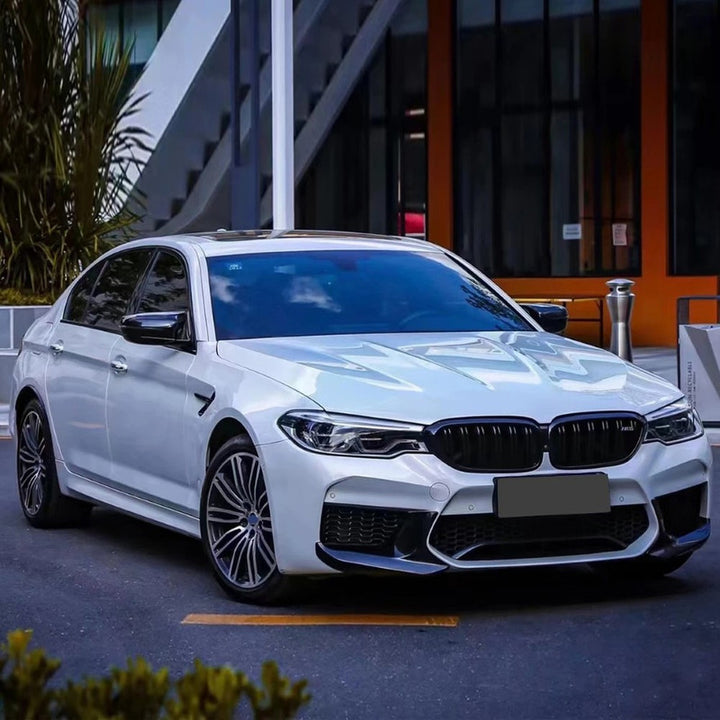 Car Craft Compatible With Bmw 5 Series G30 G38 F90 2018-2020 M5 M Sport Front Bumper Lip Splitter Skirt Trim G30/38-020/021 Cf Carbon Fiber Looks