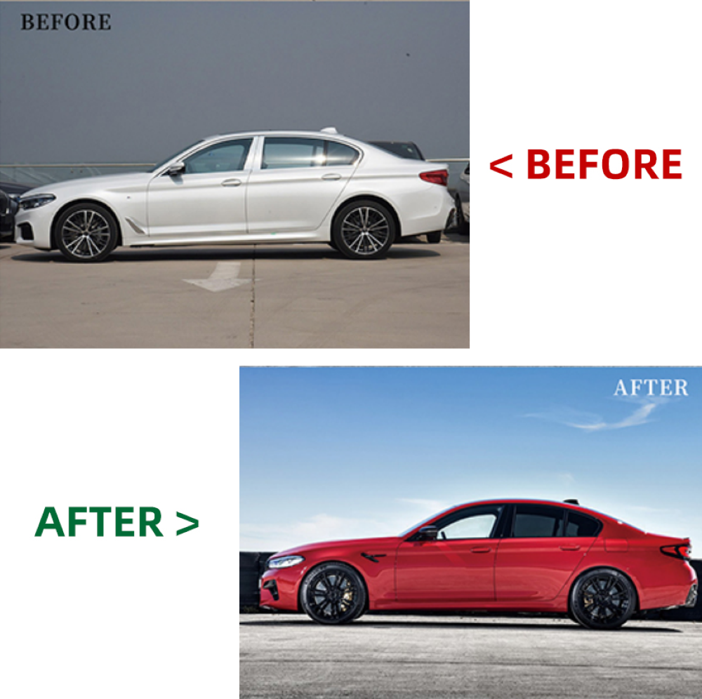 Car Craft Compatible With Bmw 5 Series G30 2017-2020 To G30 F90 Lci 2021+ M5 M Sports Upgrade Facelift Conversion Bodykit Bumper Trunk Headlight Taillight CC-6347