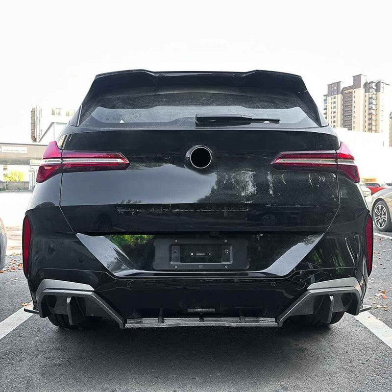 Car Craft Compatible With Bmw X3 G45 2025+ M Sport Rear After Bumper Lip Splitter Skirts Diffuser Zst-1158 Cf Carbon Fiber Look - CAR CRAFT INDIA