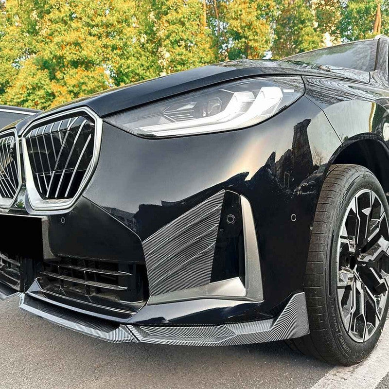 Car Craft Compatible With Bmw X3 G45 2025+ M Sport Front Bumper Skirts Splitter Fog Gril Cover Trim Zst-1162 Cf Carbon Fiber Look - CAR CRAFT INDIA