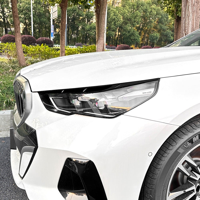 Car Craft Compatible With Bmw 5 Series G60 G68 2024+ Front Headlight Eyebrow Eyelid Skirt Trim Zst-979 Gb Glossy Black