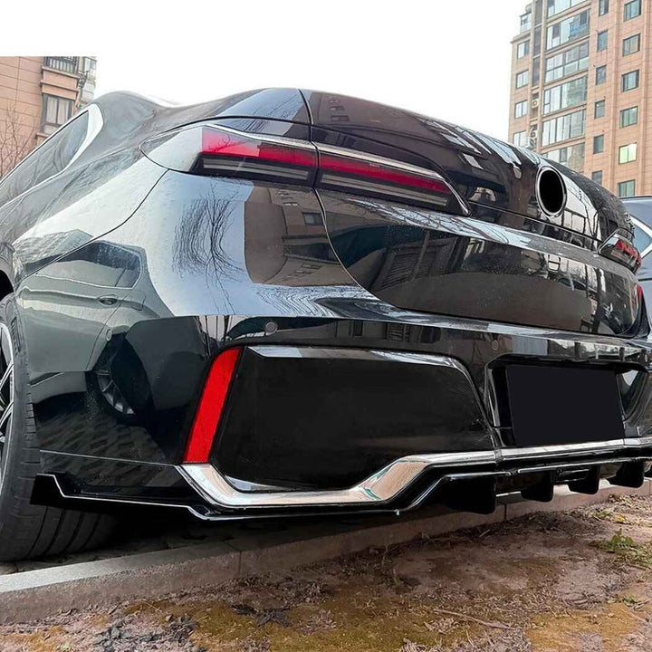 Car Craft Compatible With Bmw 7 Series I7 G70 G73 M Sport 2023+ Rear Bumper After Lip Diffuser Trim Skirt Zst-1442 Gb Glossy Black
