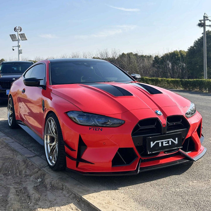 Car Craft Comptible With Bmw G80 G82 G83 M3 M4 2020+ Front Upgraded Facelift Bumper Real Dry Carbon Fiber Body Kit Grill Skirts Splitter Lip Trims Vten Style CC-9078